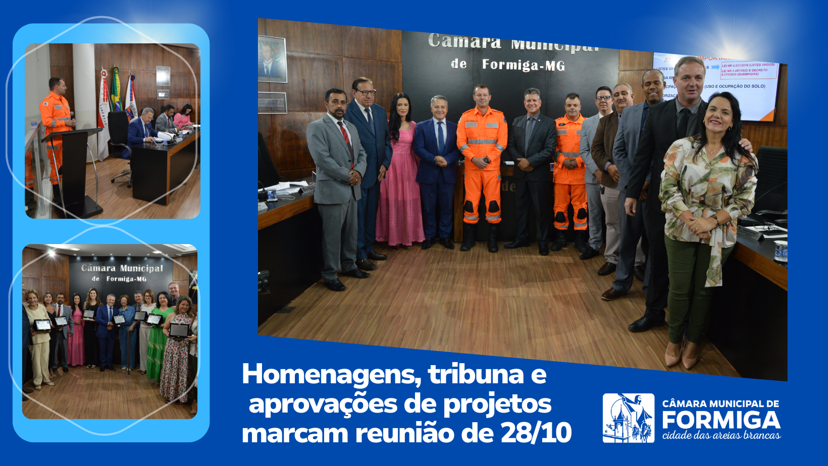 181ª Reunião da Câmara Municipal de Formiga destaca aprovações importantes para o desenvolvimento local, homenagens e prestação de contas do corpo de bombeiros - Publicado em: 29 de outubro de 2024