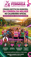 Câmara de Formiga institui o Dia Municipal da Corrida da Mulher no calendário oficial