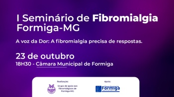 Câmara de Formiga sediará o I Seminário de Fibromialgia