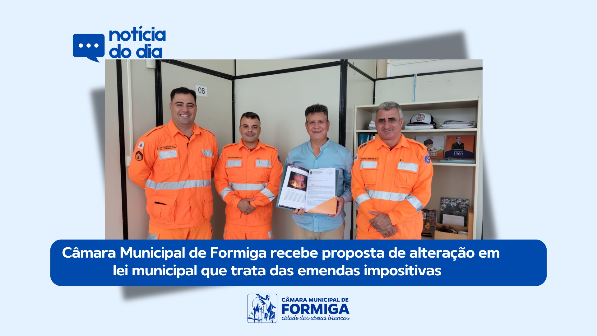 Câmara Municipal de Formiga recebe proposta de alteração em lei municipal que trata das emendas impositivas