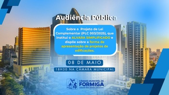Câmara Municipal realiza Audiência Pública para discutir Projeto do Alvará Simplificado Câmara Municipal realiza Audiência Pública para discutir Projeto do Alvará Simplificado