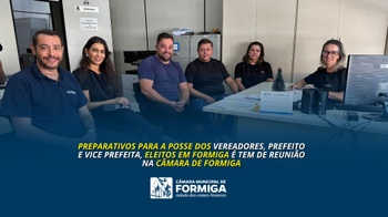 Câmara organiza preparativos para a posse dos eleitos para a Legislatura 2025/2028 e da próxima Gestão do Executivo Municipal - Publicado em: 18 de dezembro de 2024 Câmara organiza preparativos para a posse dos eleitos para a Legislatura 2025/2028 e da próxima Gestão do Executivo Municipal - Publicado em: 18 de dezembro de 2024