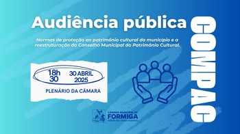 Câmara realiza audiência Pública para discutir sobre patrimônio histórico e cultural Câmara realiza audiência Pública para discutir sobre patrimônio histórico e cultural