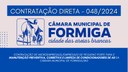 CONTRAÇÃO DIRETA 048/2024 – contratação de microempresa(s)/empresa(s) de pequeno porte para e manutenção preventiva, corretiva e limpeza de condicionadores de ar da Câmara Municipal de Formiga/MG - Publicado em: 28 de agosto de 2024