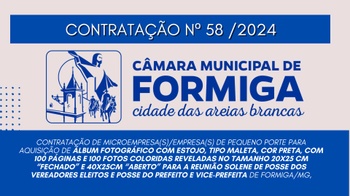 CONTRATAÇÃO DE Nº 58/2024 – Publicado em: 18 de novembro de 2024 CONTRATAÇÃO DE Nº 58/2024 – Publicado em: 18 de novembro de 2024