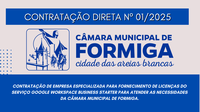 CONTRATAÇÃO DIRETA- 01/2025 - Publicado em: 6 de fevereiro de 2025