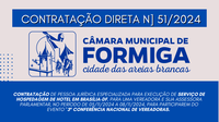 CONTRATAÇÃO DIRETA Nº 51/2024 – Publicado em: 10 de outubro de 2024
