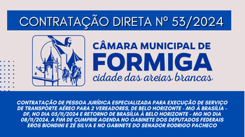 CONTRATAÇAO DIRETA Nº 53/2024 - Publicado em: 16 de outubro de 2024 CONTRATAÇAO DIRETA Nº 53/2024 - Publicado em: 16 de outubro de 2024