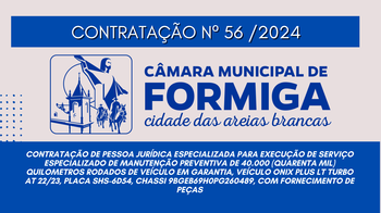 CONTRATAÇÃO DIRETA Nº 56/2024 – Publicado em: 14 de novembro de 2024 CONTRATAÇÃO DIRETA Nº 56/2024 – Publicado em: 14 de novembro de 2024