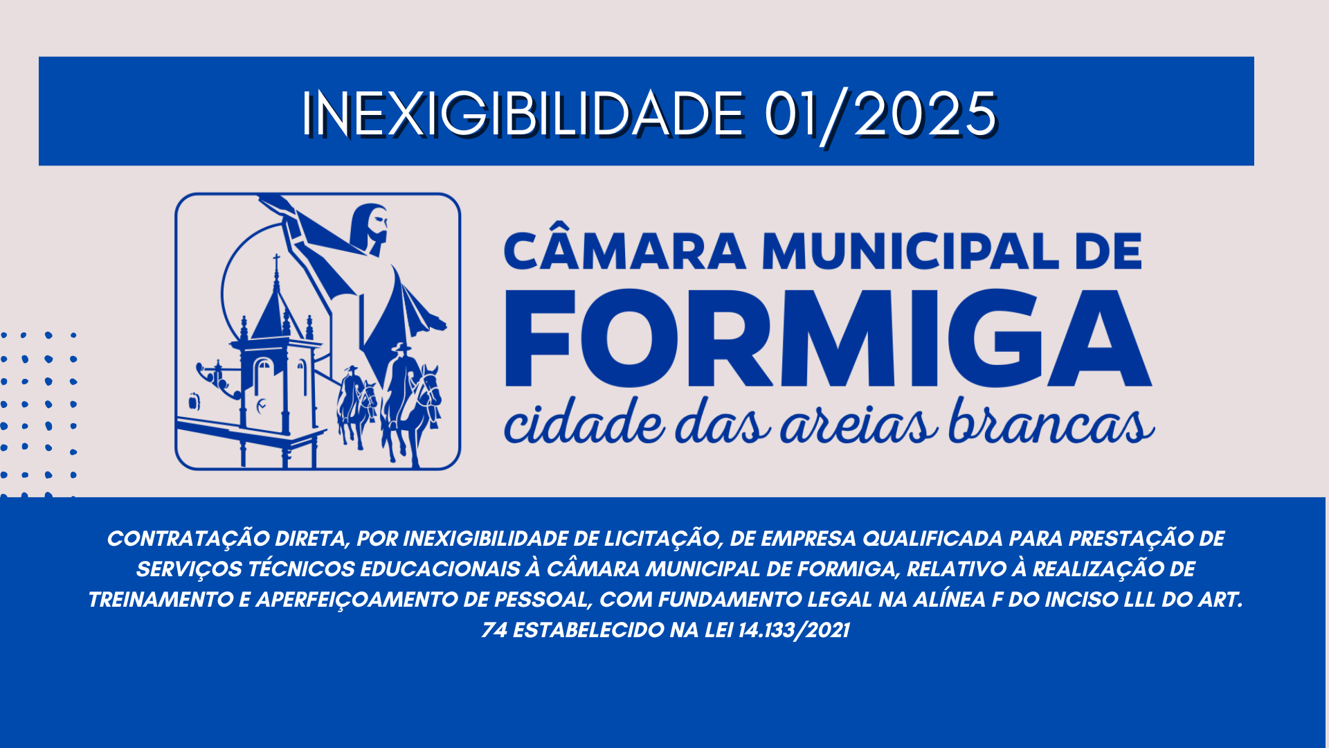INEXIGIBILIDADE 01/2025 - Publicado em: 6 de fevereiro de 2025
