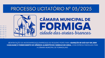 Processo Licitatório nº 03/2025 - Publicado em: 19 de fevereiro de 2025 Processo Licitatório nº 03/2025 - Publicado em: 19 de fevereiro de 2025