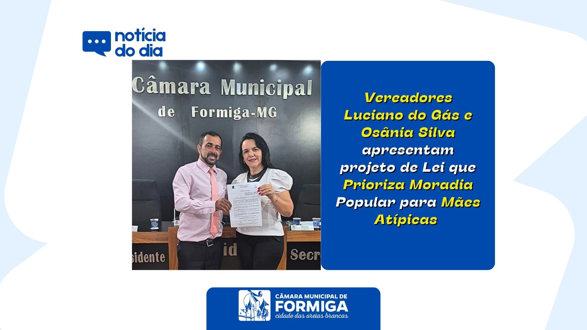 Vereadores Luciano do Gás e Osânia Silva apresentam projeto de Lei que Prioriza Moradia Popular para Mães Atípicas  Publicado em: 25 de fevereiro de 2025